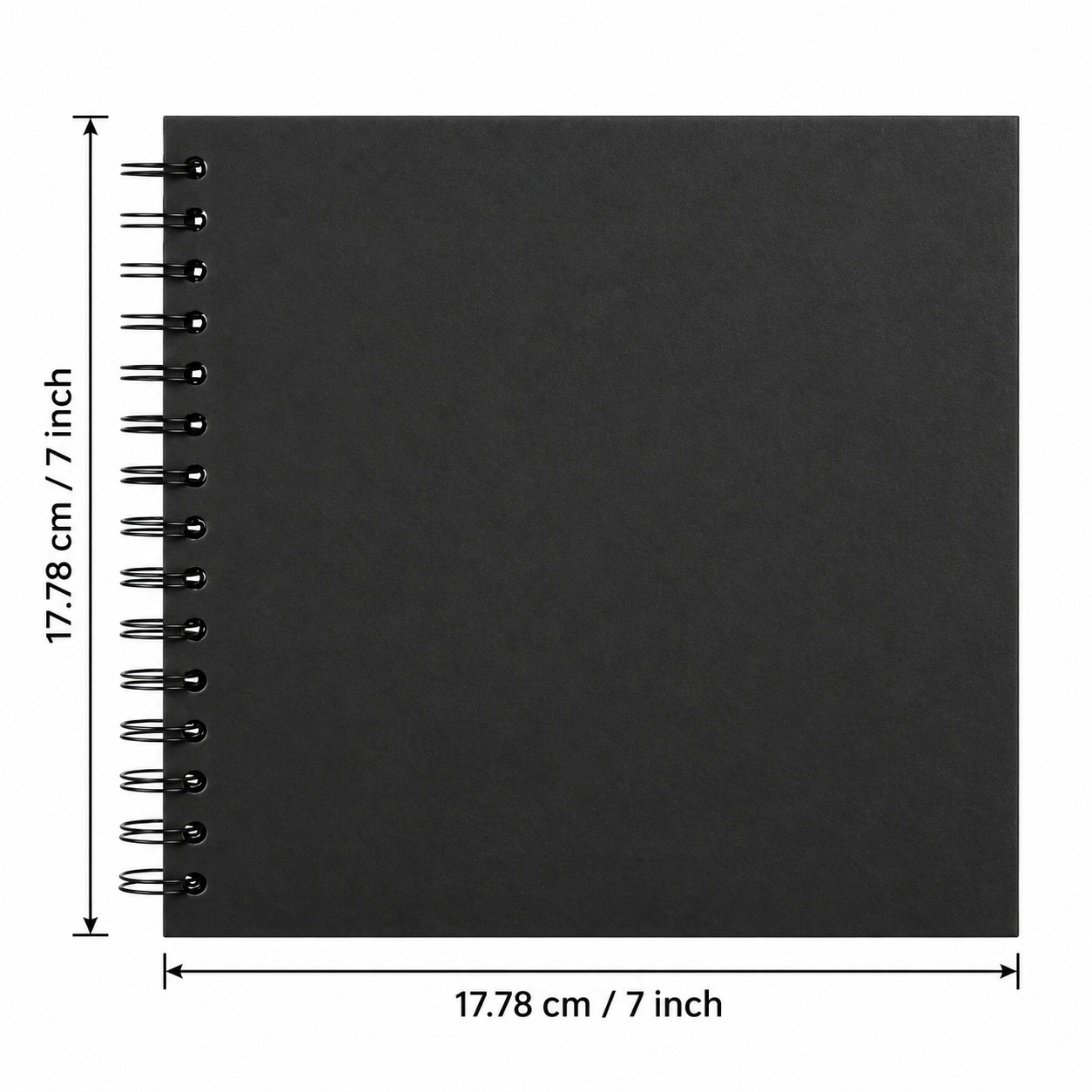 Black square spiral-bound scrapbook
